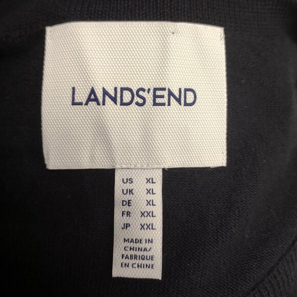 Lands' End black thin lightweight V-Neck 100% Cashmere sweater ladies XL - Picture 7 of 8